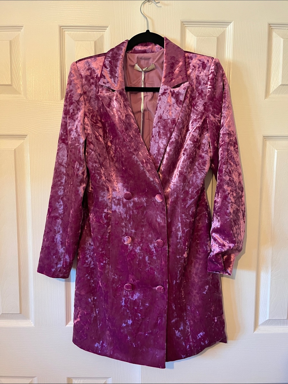 NWT Adelyn Rae Women’s Purple Velvet Blazer Dress in Pink Lilac size Medium